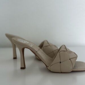 Vince Camuto Cream High Heeled Mules